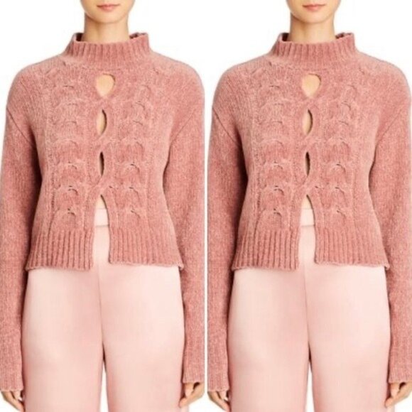 Cushnie sweater NWT Mock Turtle Neck Sweater Woodrose Pink S new - Picture 6 of 14
